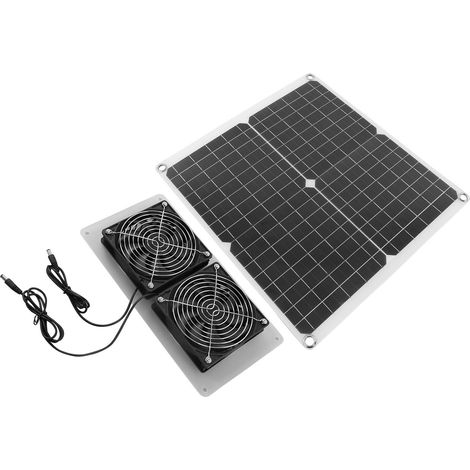 18V 25W Solar-Lüfterset, monokristallin, wasserdicht, 3500 U/min, Solar-Abluftventilator-Set für Gewächshäuser, Hundehütten und Wohnmobile (1/5)