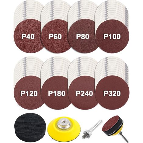 Schleifpapier 50mm Klett P40 80 St&xFCck P40-320 + Polierpad Adapter (1/5)