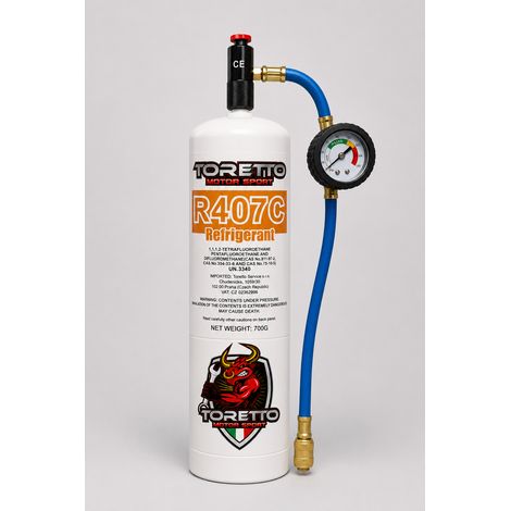 R407C 700g Kit mit Manometer 5/16  HVAC Nachfüllset