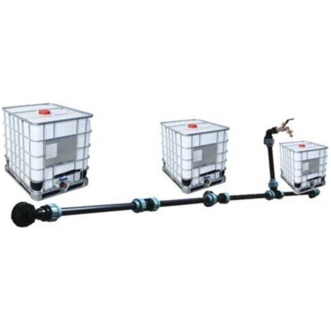 NALOOKAMIC Kit de raccordement IBC S60 x 6 IBC pour 3 réservoirs IBC côte à côte / réservoir de pluie avec robinet de jardin 3/4\ (1/3)