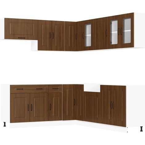 Maison Exclusive - Set Mobili da Cucina 11 pz Kalmar Rovere Marrone in Truciolato