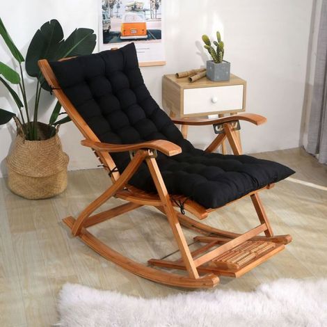 Coussin de Chaise Bascule - Noir - 110x40cm - Grand Confort et Douceur - Usage Extrieur et Intrieur pour Sige Rel COUSSIN DE CHAISE (1/3)