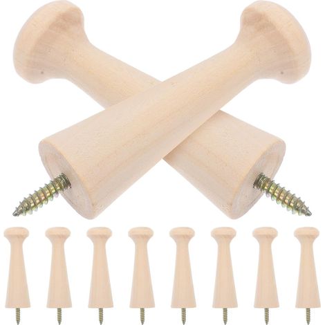10 crochets muraux bois - pour entrée - à visser, rangement (1/5)