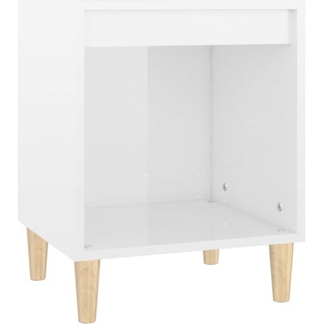 Maison Exclusive - Nachttisch Hochglanz-Weiß 40x35x50 cm Holzwerk