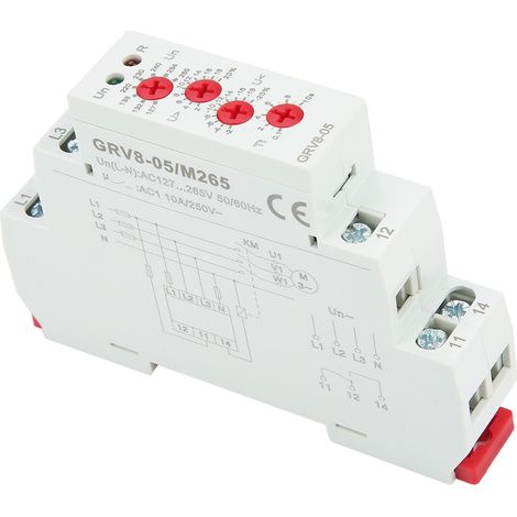Relais de surveillance de tension triphasé GRV8-05 avec protection contre les défauts de phase et séquence de phases M265 (1/5)