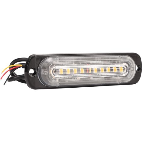 Feu de signalisation latéral 12V/24V 36W à une rangée de 10 LED, gyrophare stroboscopique d'urgence pour camions, SUV et autres véhicules (1/5)