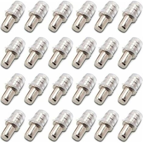 100 pièces Taquets D'étagère Support D'étagère Taquets à Enfoncer Taquet Support Tablette à Enfoncer 5 mm avec Manchon en Caoutchouc pour Étagère en Bois (1/4)