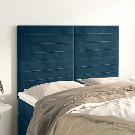 Tête de lit Bleu foncé 144 x 5 x 118/128 cm Velours (1/5)