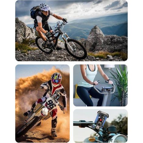 Support Telephone Velo, [Installation 3S & Anti-Vibration Ultime] Support Telephone Moto, 360° Rotation & Pince de Guidon Robuste (1/5)