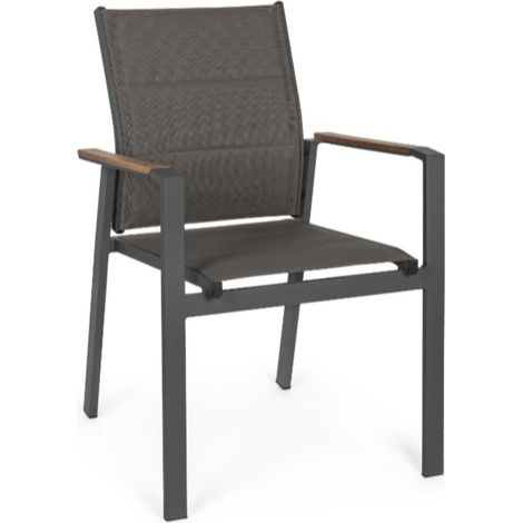 Sedia con braccioli Kubrik antracite cm 56,5x62x88h (1/2)