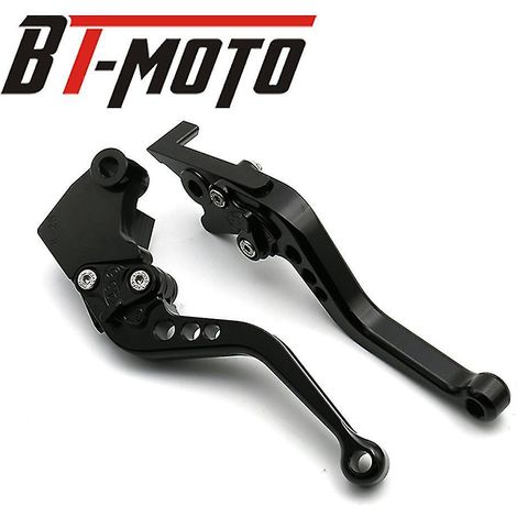 Levier de frein et d'embrayage pour Yamaha YZF-R1/YZFR1 (2004-2008) et YZF-R6/YZFR6 (2005-2016), poignée courte en aluminium noir. (1/5)