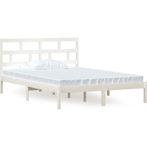 Maison Exclusive - Cadre de lit sans matelas blanc bois massif 140x200 cm