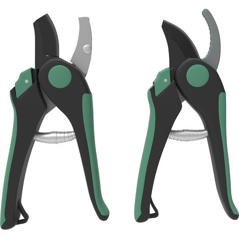 Ensemble outils jardin 2 pièces métal cisailles tailler Vert Noir