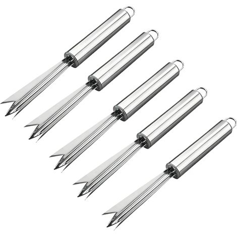 Juego de 5 abridores de piña, acero inoxidable, para pelar y descorazonar, mango ergonómico, para uso en la cocina. (1/5)