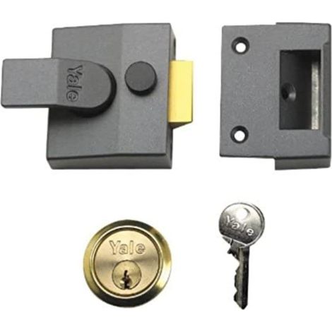 Yale Locks P85 Visi Pack - Serratura a cilindro (40 mm) con serratura a scatto interna, finitura in cromo satinato (1/2)