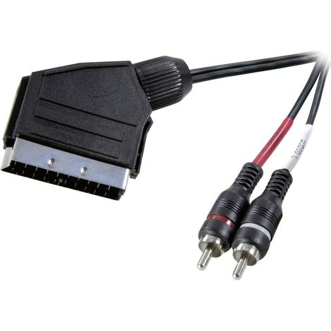 Câble de raccordement SpeaKa Professional SP-7870676 péritel / Cinch-RCA audio [1x péritel mâle - 2x Cinch-RCA mâle] 2.00 m noir R848801 (1/4)