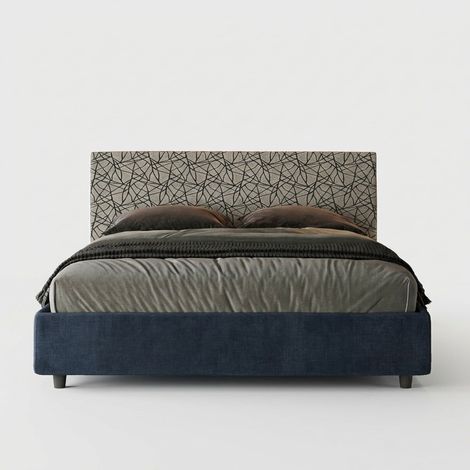 Polsterbett 160x190 mit Stauraum, modern, Arla Norris Era - Blau