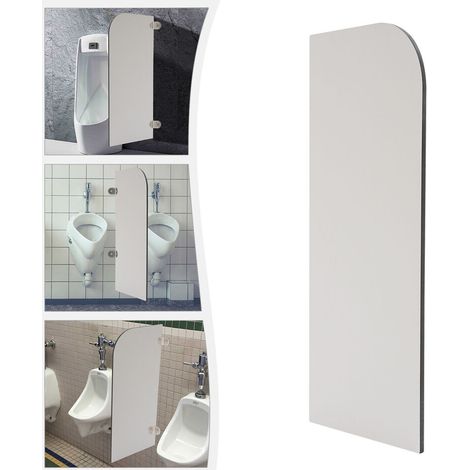 Cloison de urinoir 40 x 90 cm, cloison murale pour urinoir masculin, urinoir, cloison de séparation pour urinoir, bords arrondis. (1/5)