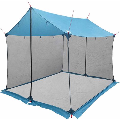 vidaXL Toldo de camping con paredes de malla 270 x 210 x 210 cm Azul (1/2)
