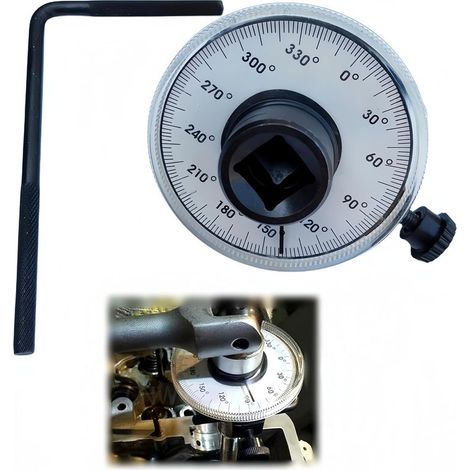 Angle gauge for vehicles – 360° torque measuring device – torque wrench with adjustable arm – angle torque measuring device (1/4)