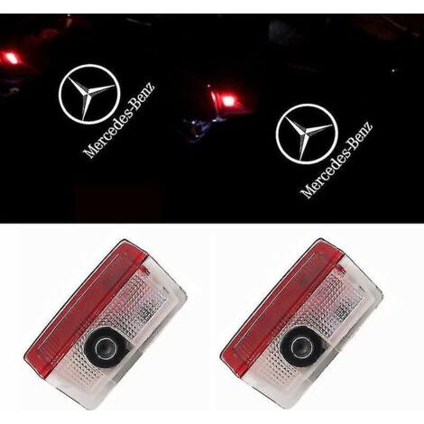 Projecteurs de logo LED pour portières Mercedes-Benz Classe A/B/C/E/GLS/GLC/GLB – Installation facile – Éclairage d'accueil sans fil – 12-24V