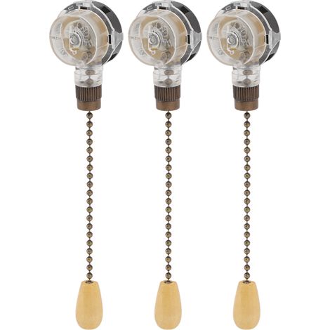 Interrupteur à tirette pour ventilateur de plafond (lot de 3), antirouille, 250 V/125 V, bronze. (1/5)