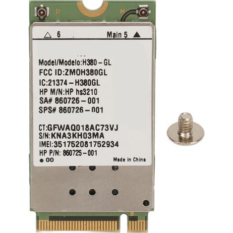 Module Mobile M.2 HSPA+ H380 GL pour HP ZBook 17/15/15u, EliteBook 840/820 G4/G3, Hs3210 (1/5)