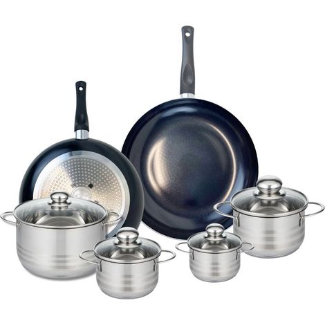 Ensemble de 2 Poêles de cuisson 28 et 32 cm et 4 faitouts 12, 14, 16 et 20 cm Elo Prima Brillant (1/5)