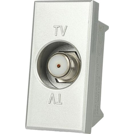 Presa TV SAT Satellitare Tipo F Silver Compatibile Bticino Axolute (1/2)