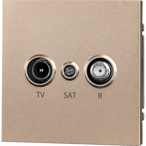 Prise murale Satellite et TV mâle en aluminium doré série Z 13 × 9 × 10 cm – Livraison gratuite