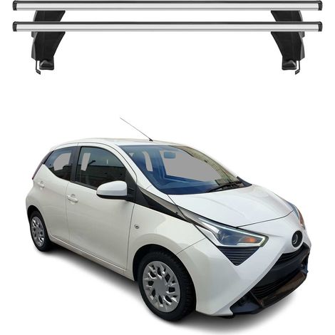 OMAC Dachträger Querträger Alu für Toyota Aygo II 2014-2022 – Abschließbar – T-Nut – City-Crash-getestet – Max. 50 kg Silber (1/5)