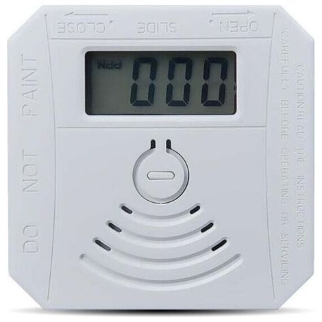 FENOPLASTICADétecteur de gaz Détecteur de fumée de monoxyde de carbone combiné Détecteur de fumée CO à piles avec écran d'affichage LED Flash Alarme sonore Motif d'avertissement sonore - blanche (1/5)