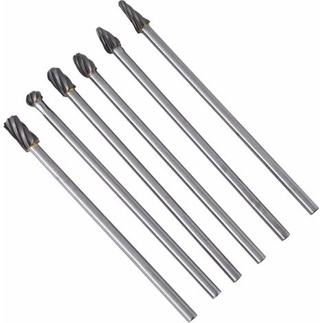 VURAHOME - Kit de Fraises Rotatives en Carbure de Tungstène Tige 6mm Tête 10mm Outil Perceuse Ponceuse Electrique 6pcs (1/5)