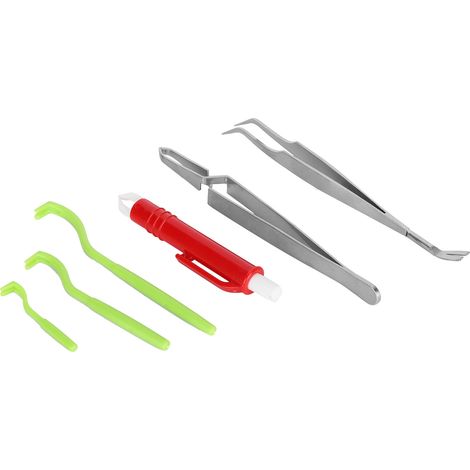 Kit d'outils pour retirer les tiques (pour chiens et chats) : stylo tire-tique, pince à épiler en acier inoxydable (tire-tique vert, stylo tire-tique rouge). (1/5)