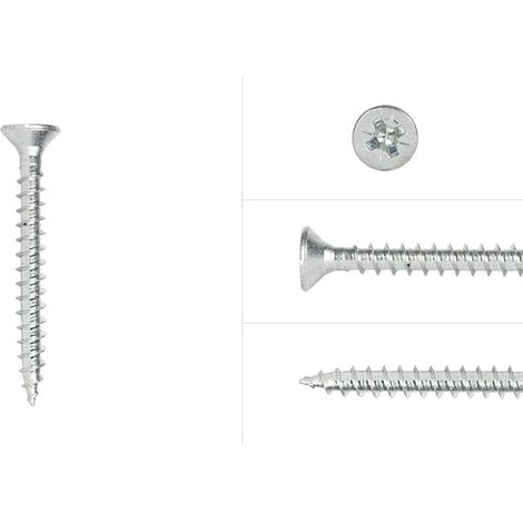 Spanplattenschrauben Verzinkt 3,5 x 40 mm Pozidrive Vollgewinde -