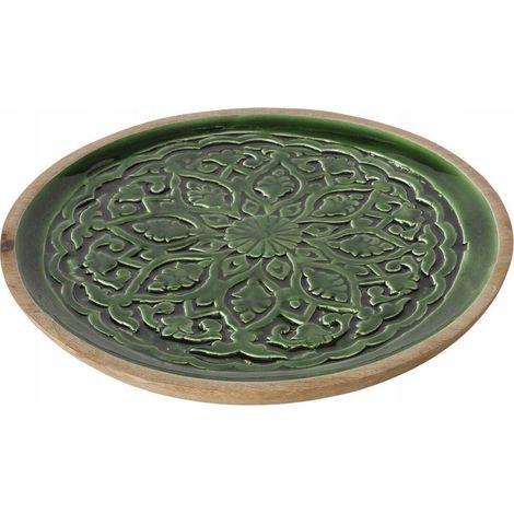 Cosy-trendy GRELO plato decorativo verde oscuro 30 cm (1/3)