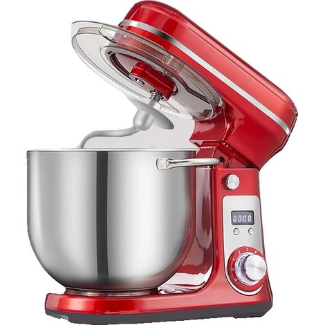 Robot de cuisine, contrôle à 6 vitesses, puissance de 1200W, Rouge, UE (1/2)