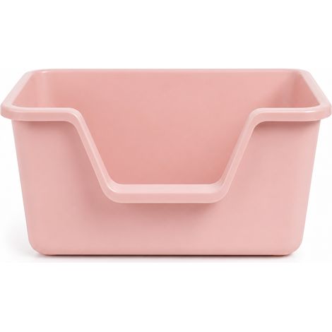 Bac à litière semi-fermé pour chat rose petit format (1/5)