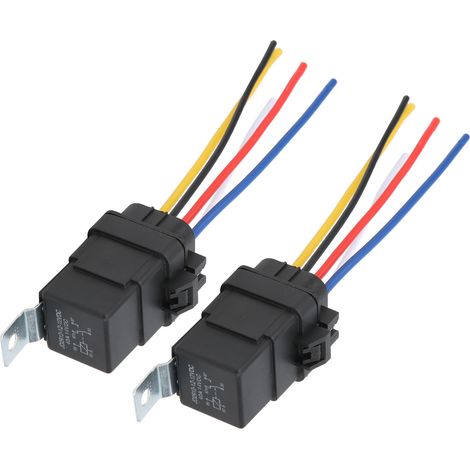 2 connecteurs relais clignotant auto avec support, étanche 12V 40A JD2912‑1Z, adaptation véhicule (1/5)