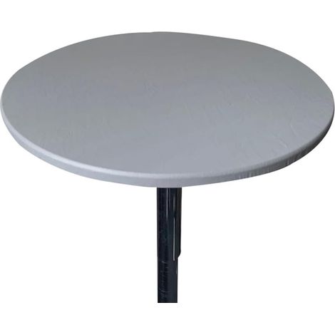 Waterproof PU Round Tablecloth with Elastic Edge, Solid Color, Washable, Stain Resistant, for Kitchen, Restaurant Decoration (Grey, Diameter 70cm) (1/5)