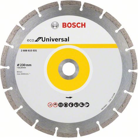 Bosch – Disque diamant pour meuleuse 2608615031 230 mm – Alésage 22,23 mm – Coupe béton, brique, calcaire – Performance durable (1/5)