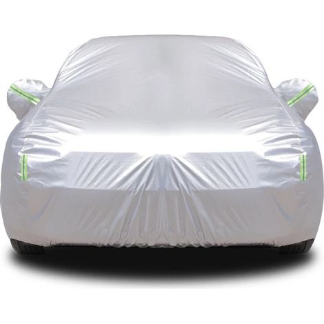 (2xL-Argent) Pare-soleil extérieur pour voiture, protection quatre saisons, imperméable, anti-neige, glace et grêle, protection solaire anti-UV (1/5)