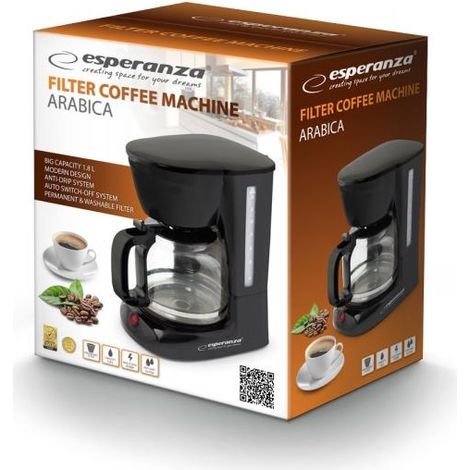 Cafetera de goteo Esperanza EKC005 Arabica de 1,8 l, color negro. (1/2)