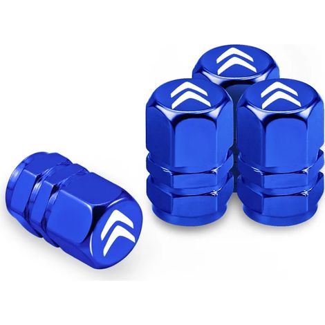(Bleu) 4 bouchons de valve de pneu sport pour voiture, compatibles avec C1 C2 C3 C4 C5 C6 C8 Picasso Cactus Vts Aircross C3-XR (1/5)