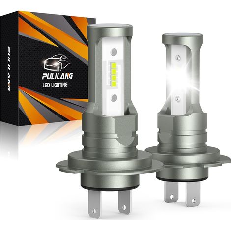H7 LED Bulbs, 55W 20000LM 6500K White 500% Brightness, H7 LED Car Error Canbus, 1:1 Mini Size Non Polarity for Car and Motorcycle Halogen Headlight Replacement, 2 Lamps (1/5)