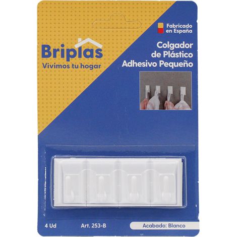 Colgador adhesivo blanco para cocina y baño - 4 unidades