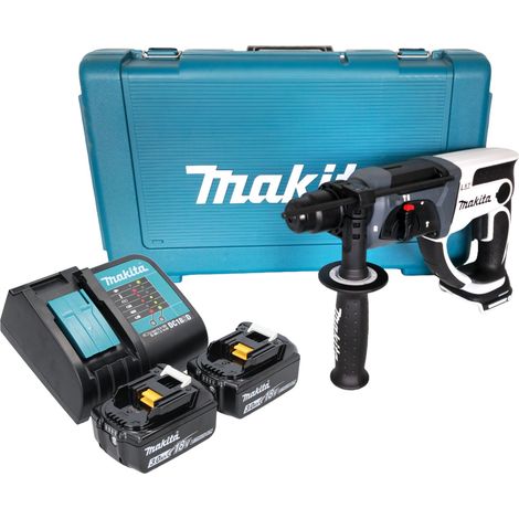 Makita DHR 202 SF2W Akku Bohrhammer 18 V 20 mm 2,0 J weiß + 2x Akku 3,0 Ah + Ladegerät + Koffer