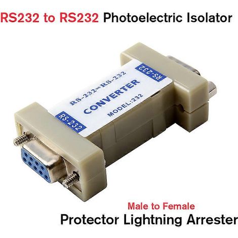 RS232 zu RS232 serieller Überspannungsschutz, optischer Isolator-Konverter für serielle Schnittstelle, Blitzschutzgerät, DB9-Schnittstelle, Überspannungsschutz.