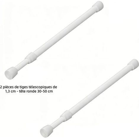 Tige Telescopique - 30 À 50 Cm - Tension Sans Perçage - Pour Armoire Rideau Rangement - Lot De 2 (1/5)