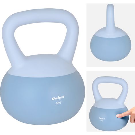 Weiche Kettlebell 5 kg, Rebel aus weichem PVC, sicher und geräuschlos, Fitness-Hantel (1/5)